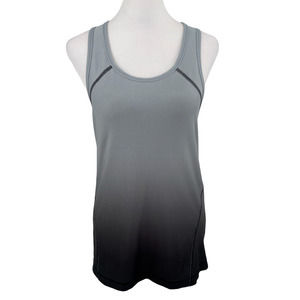 ZELLA Ombre Racerback Athletic Tank Top in Gray - Size Medium